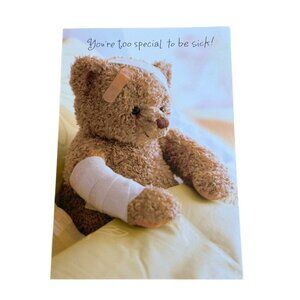 Hallmark Greeting Card Your'e too special to be sick!‎ Teddy Bear Unused USA